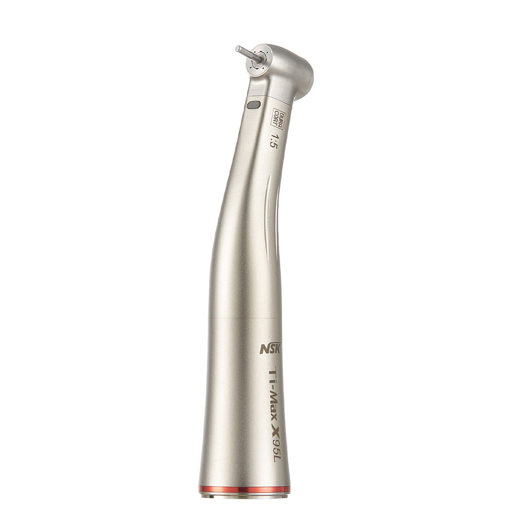 NSK Ti Max M95L Dental Handpiece 1:5 Increasing Speed Optic Fiber Contra Angle Red Rings