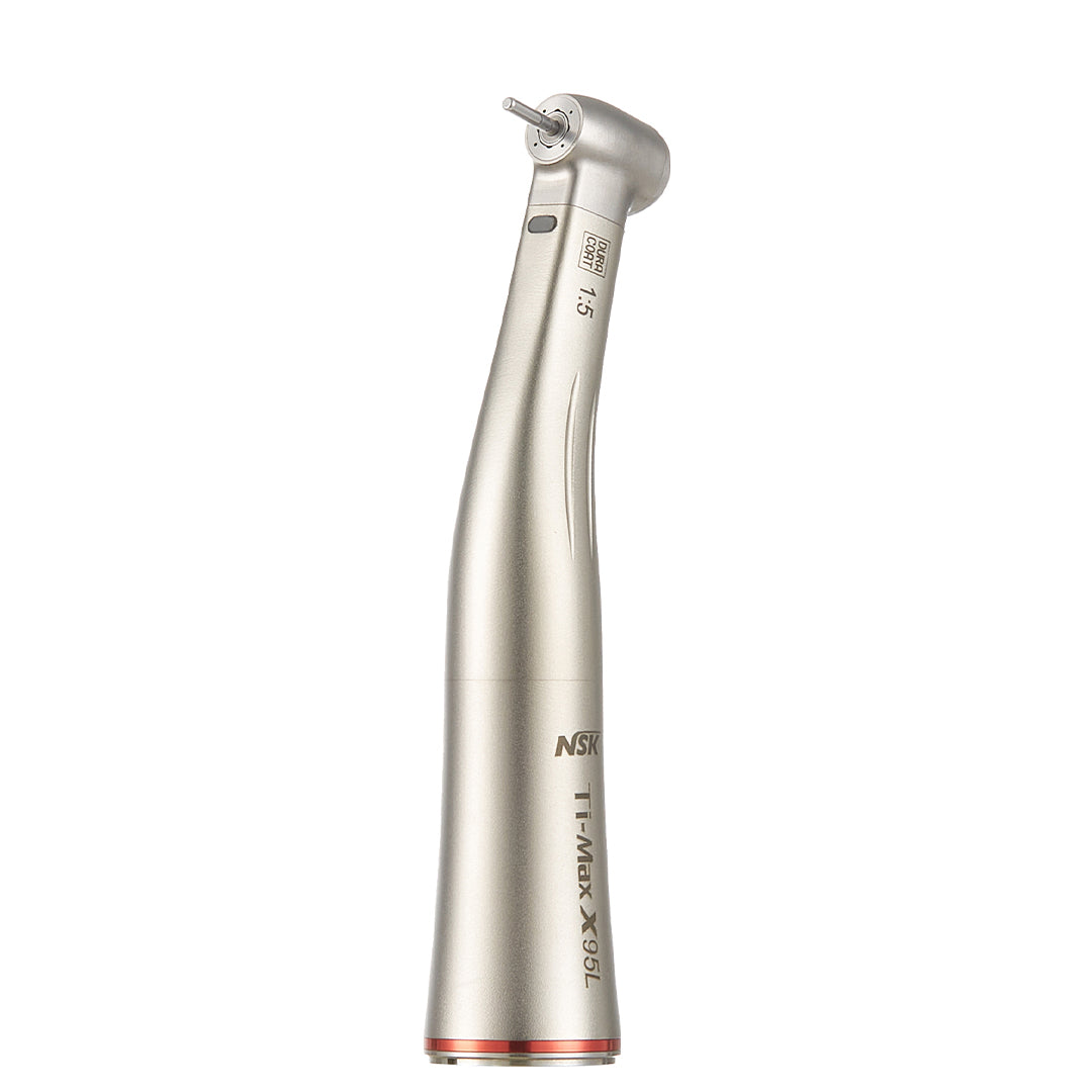 NSK Ti Max M95L Dental Handpiece 1:5 Increasing Speed Optic Fiber Contra Angle Red Rings