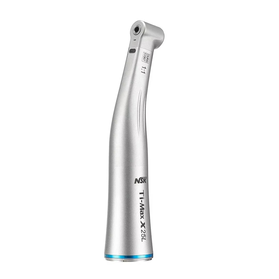 NSK Ti Max X25L Dental Handpiece 1:1 Direct Drive Speed Optic Fiber Contra Angle Blue Ring
